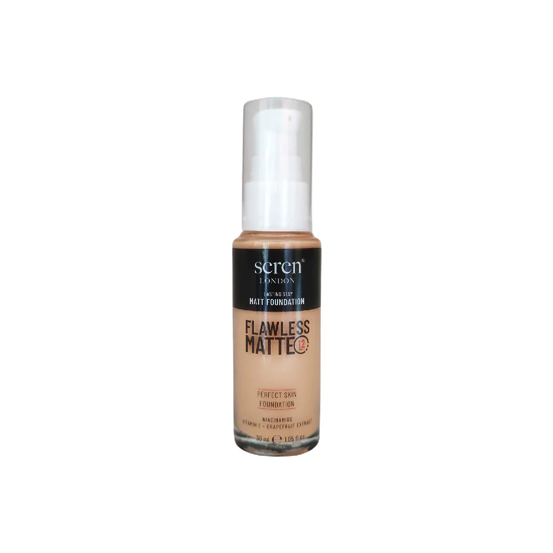 Seren London Flawless Matte Foundation With Niacinamide, Vitamin E + Grapefruit Extract 30ml