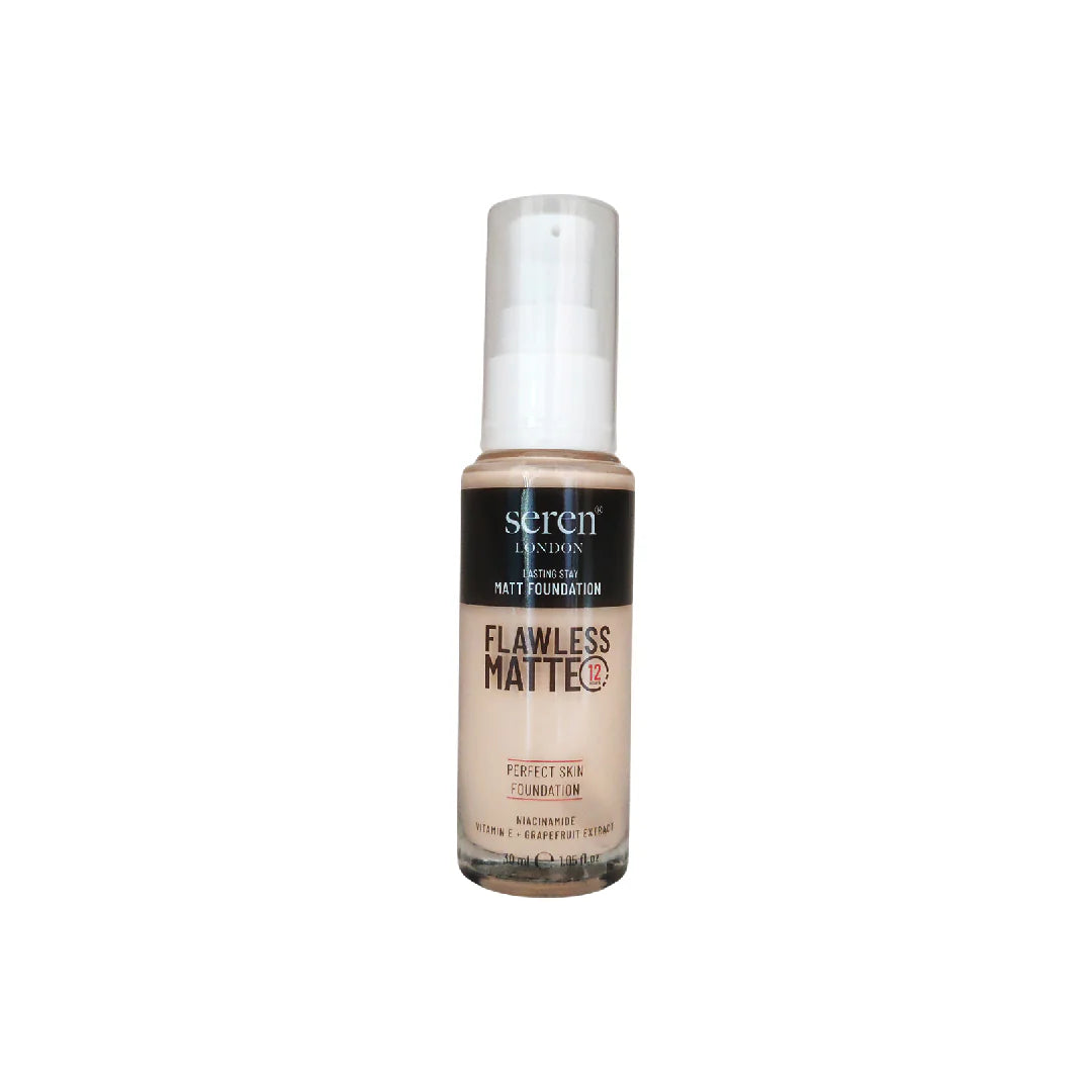 Seren London Flawless Matte Foundation With Niacinamide, Vitamin E + Grapefruit Extract 30ml